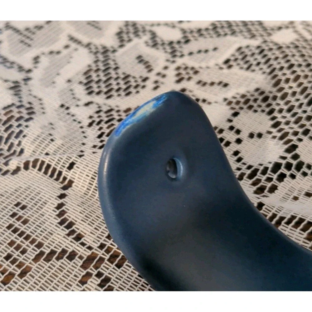 Vintage Treasure Craft Blue Ceramic Spoon Rest Abstract Chunky